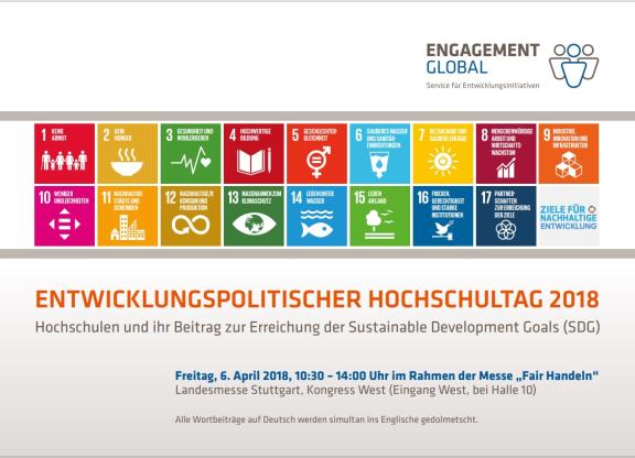 Logo Engagement Global die SDGs und Titel der Veranstaltung