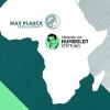 grüner Hintergrund mit Umrissen des afrikanischen Kontinents und Logos der Alexander Humboldt Stiftung und Max Planck Gesellschaft